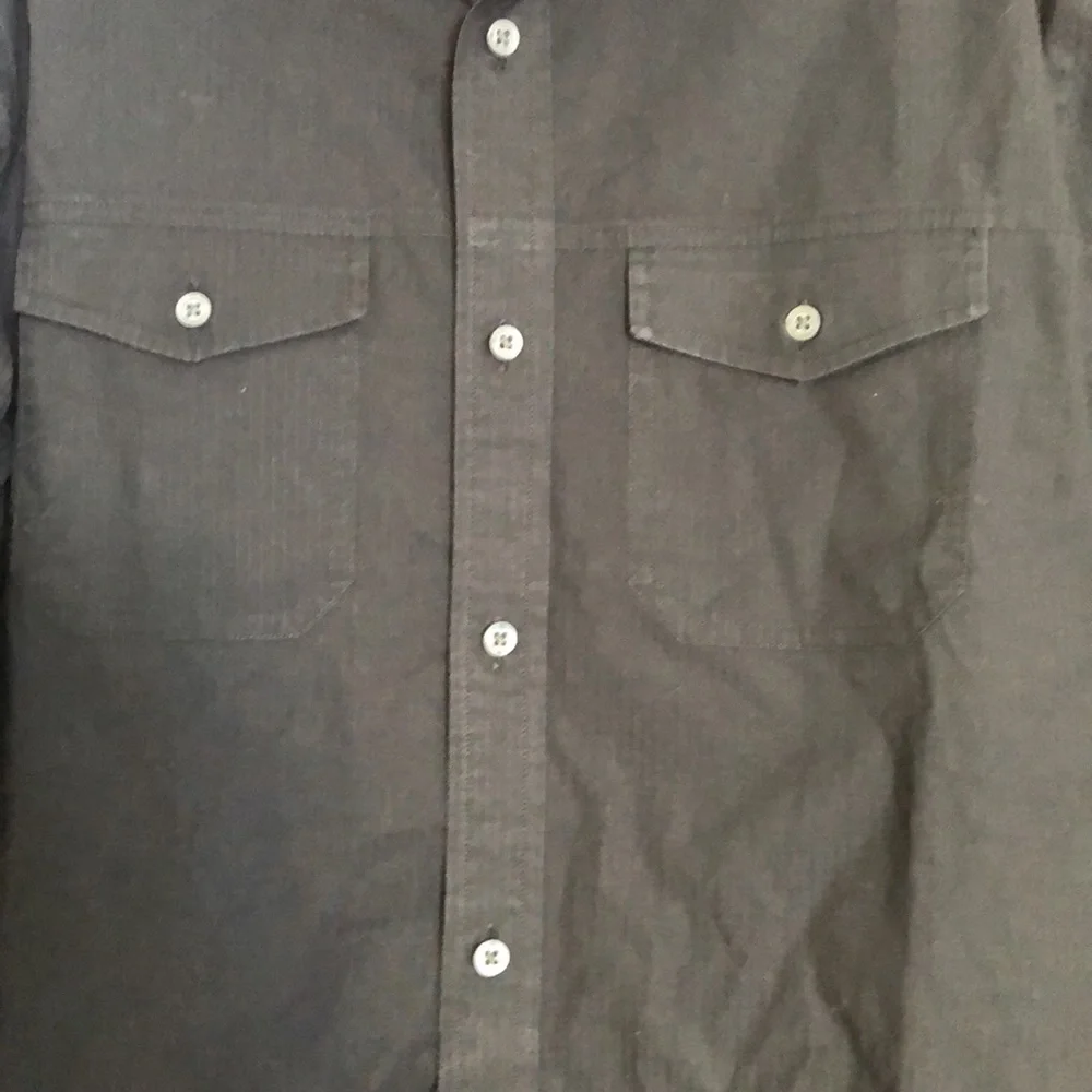 Banana Republic black pinstripe shirt sz 15